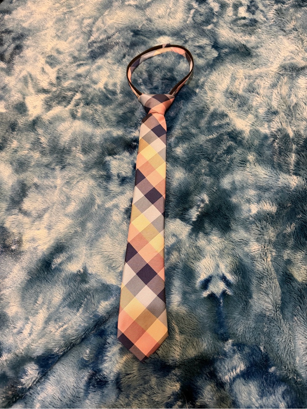 Tommy Hilfiger Pastel Plaid Kids Tie in Blue, Pink